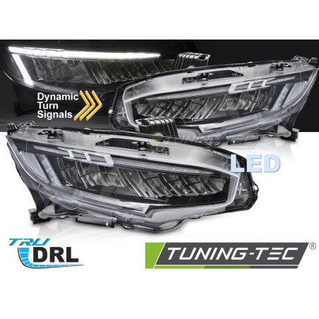 Fari Anteriori LED Nero per Honda Civic X 2016-2021 (Cod. TT-LPHO36)