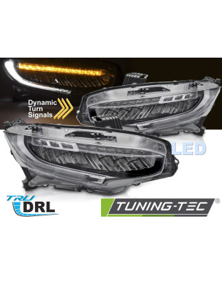 Fari Anteriori LED Nero per Honda Civic X 2016-2021 (Cod. TT-LPHO35)