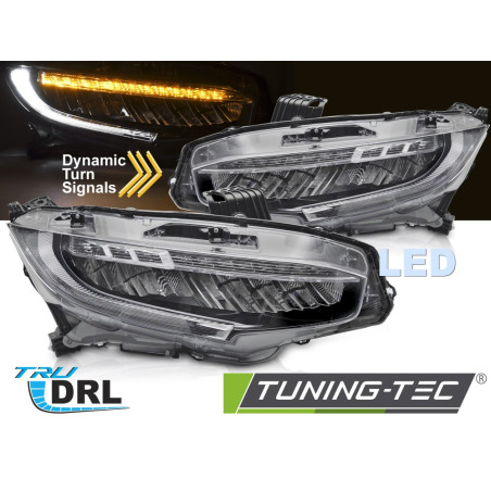 Fari Anteriori LED Nero per Honda Civic X 2016-2021 (Cod. TT-LPHO35)