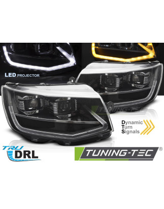 Fari Anteriori Luci Diurne DRL LED Nero per Volkswagen Transporter T6 2015-2019 (Cod. TT-LPVWX7)