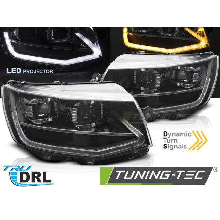 Fari Anteriori Luci Diurne DRL LED Nero per Volkswagen Transporter T6 2015-2019 (Cod. TT-LPVWX7)