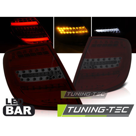 Fanali Posteriori LED Rosso Fumé per Mercedes-Benz Classe C W204 2007-2010 (Cod. TT-LDME84)