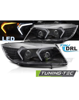 Fari Anteriori LED Nero per BMW E90/E91 2005-2008 (Cod. TT-LPBMR0)