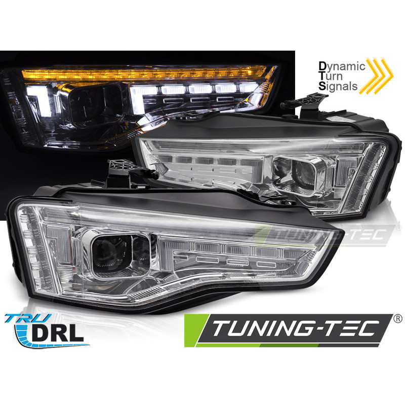 Fari Anteriori LED Cromato per Audi A5 2011-2016 (Cod. TT-LPAUG7)