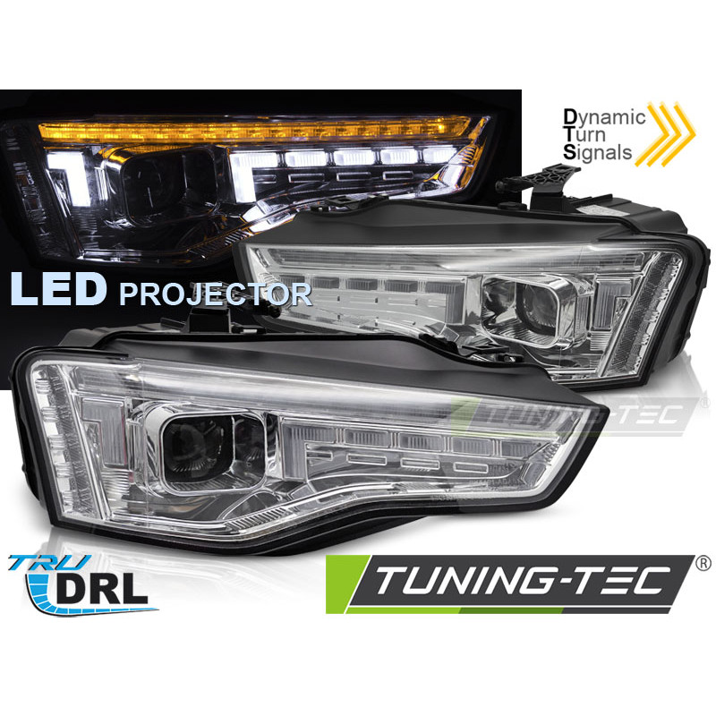 Fari Anteriori LED Cromato per Audi A5 2011-2016 (Cod. TT-LPAUG9)