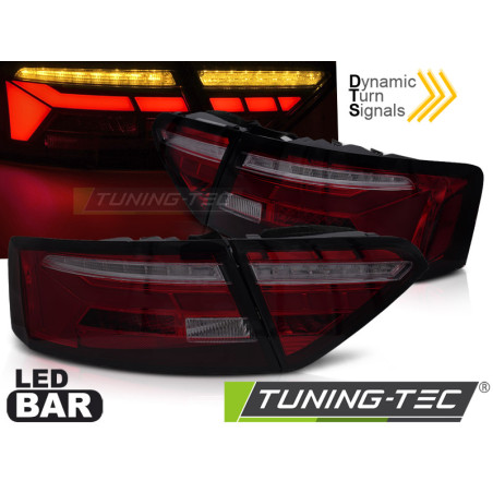 Fanali Posteriori LED Rosso Fumé per Audi A5 OEM Bulb 2011-2016 (Cod. TT-LDAUJ8)