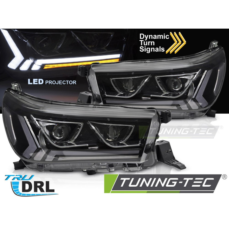 Fanali Posteriori LED Nero per Toyota Hilux 2016-2020 (Cod. TT-LPTO39)