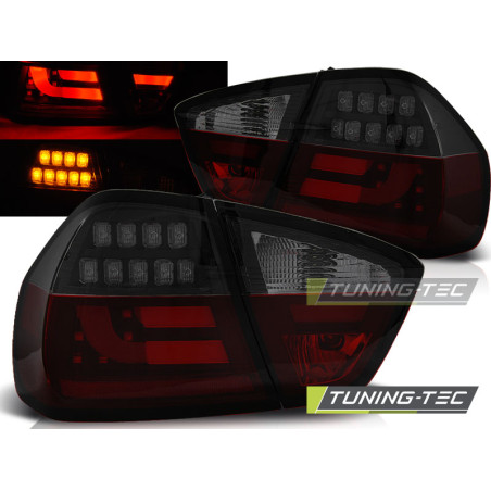 Fanali Posteriori LED Nero Rosso Fumé per BMW Serie 3 E90 03/2005-08/2008 (Cod. TT-LDBMN6)
