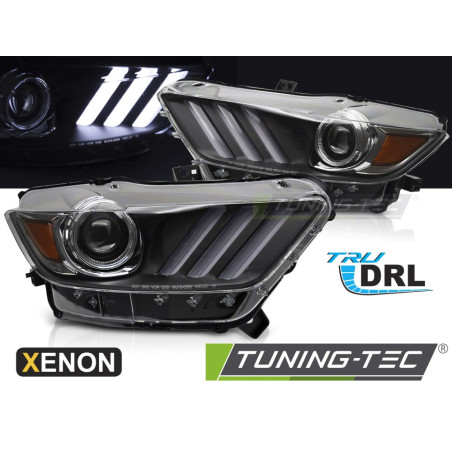 Fari Anteriori LED Nero per Ford Mustang 2014-2017 (Cod. TT-LPFOC8)