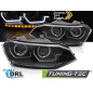 Fari Anteriori con Luci Diurne Luci Diurne DRL LED Nero per Volkswagen Polo Vi 2G Seq 2017-2021 (Cod