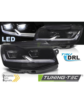 Fari Anteriori Luci Diurne DRL LED Nero per Volkswagen Transporter T6 2015-2019 (Cod. TT-LPVWX8)
