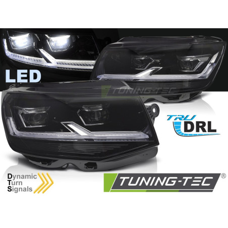Fari Anteriori Luci Diurne DRL LED Nero per Volkswagen Transporter T6 2015-2019 (Cod. TT-LPVWX8)