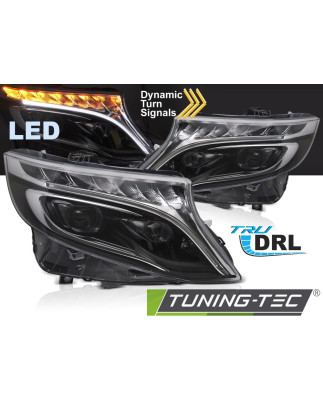 Fari Anteriori LED Nero per Mercedes-Benz V-class/vito W447 2014-2023 (Cod. TT-LPMEF5)