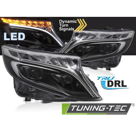 Fari Anteriori LED Nero per Mercedes-Benz V-class/vito W447 2014-2023 (Cod. TT-LPMEF5)