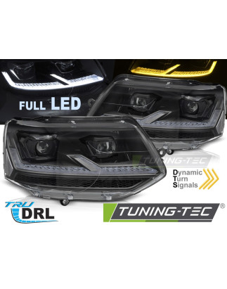 Fari Anteriori Luci Diurne DRL LED Nero per Volkswagen T5.1 2010-2015 (Cod. TT-LPVX32)