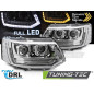Fari Anteriori Luci Diurne DRL LED Cromato per Volkswagen T5 2010-2015 (Cod. TT-LPVWY7)