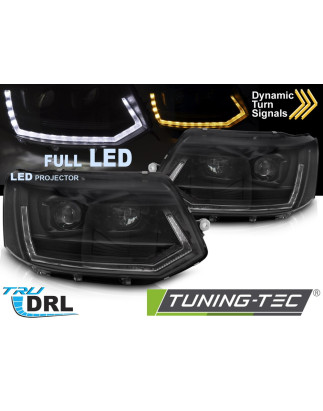 Fari Anteriori Luci Diurne DRL LED Nero per Volkswagen T5 2010-2015 (Cod. TT-LPVWY8)