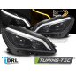 Fari Anteriori Luci Diurne DRL LED Nero Lucido per Mercedes-Benz W204 2011-2014 (Cod. TT-LPMEF4)