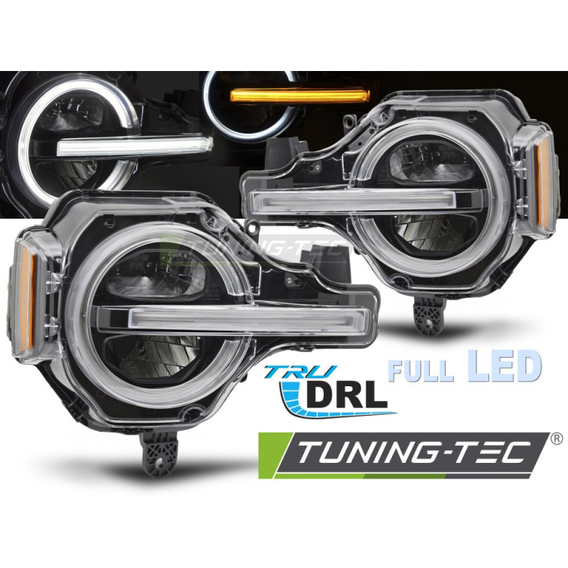 Fari Anteriori Luci Diurne DRL LED Nero per Ford Bronco 2021-2024 (Cod. TT-LPFOD3)
