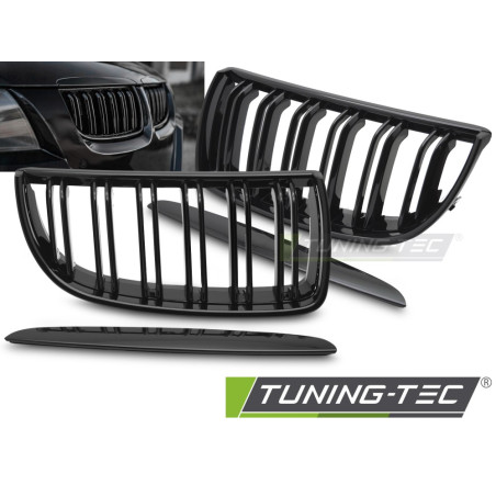 Griglia Frontale Nero Lucido Doppia Barra Nero per BMW E90/E91 2005-2008 (Cod. TT-GRBMH1)