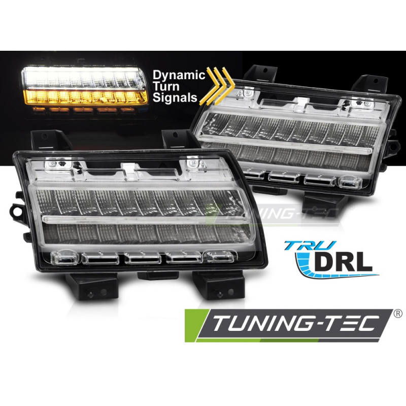 Fari Anteriori con Luci Diurne Luci Diurne DRL Cromato per Jeep Wrangler Jl 2018-2023 (Cod. TT-LPCH4