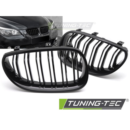 Griglia Frontale Nero Lucido Doppia Barra Nero per BMW E60/E61 2003-2010 (Cod. TT-GRBML6)
