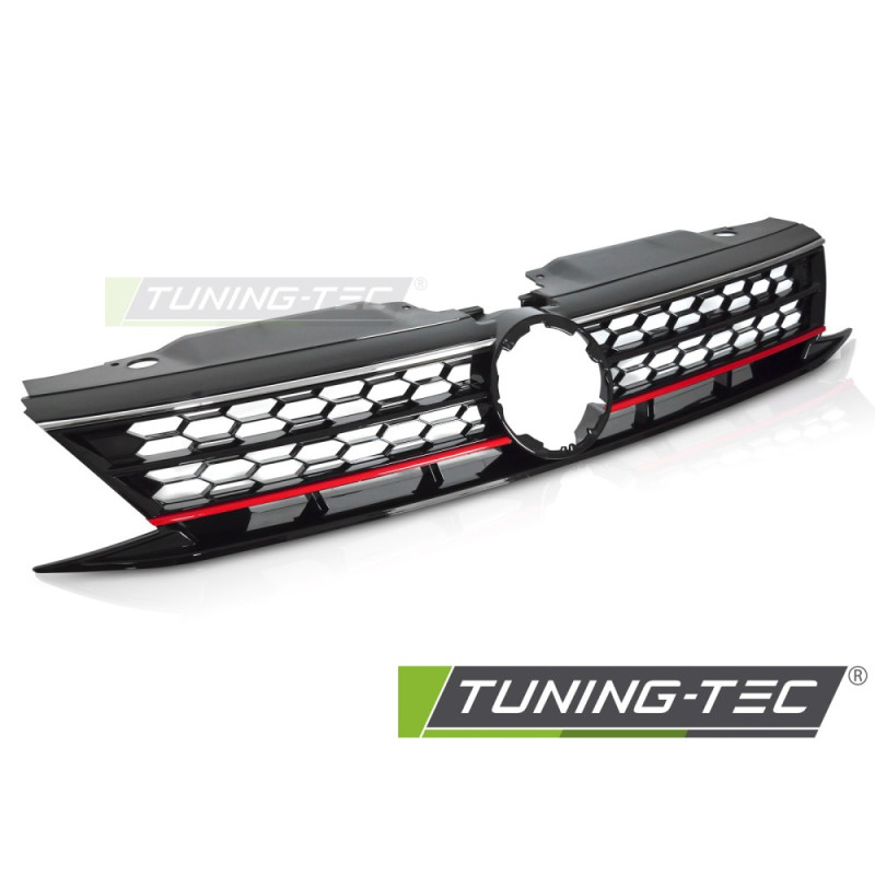 Griglia Frontale Nero Lucido Cromato Nero per Volkswagen Jetta Vi 2014-2018 (Cod. TT-GRVW40)