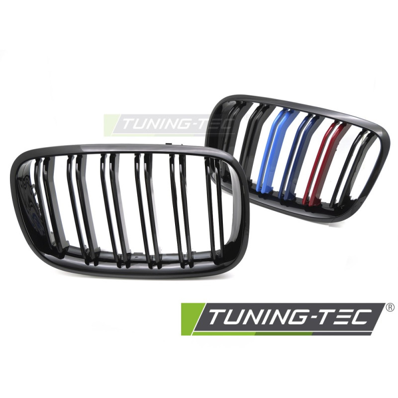 Griglia Frontale Nero Lucido Doppia Barra Nero per BMW X5 E70 /x6 E71 08-14 2007-2013 (Cod. TT-GRBMO