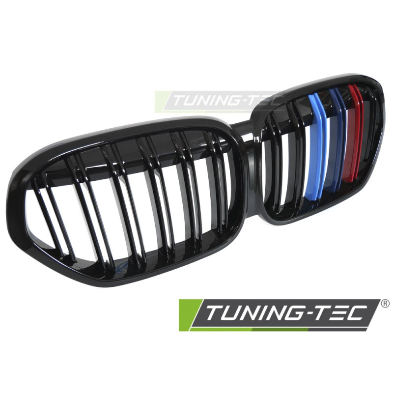 Griglia Frontale Nero Lucido Doppia Barra Nero per BMW X1 F48 Lci 2020-2022 (Cod. TT-GRBMU8)