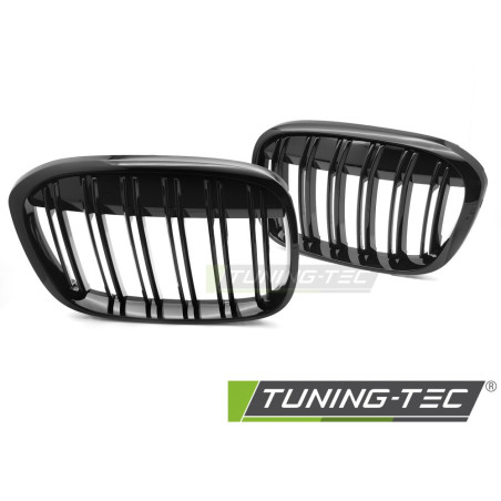 Griglia Frontale Nero Lucido Doppia Barra Nero per BMW X1 F48 2015-2020 (Cod. TT-GRBMU3)