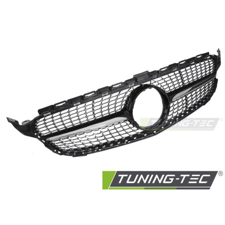 Griglia Frontale Cromato Nero per Mercedes-Benz W205 /s205 14-18/C205 15-18/A205 16-18 2014-2018 (Co