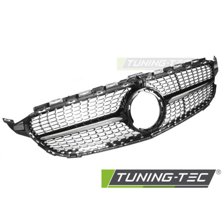 Griglia Frontale Cromato Nero per Mercedes-Benz W205 /s205 18-21/C205 18-23/A205 18-23 2018-2021 (Co