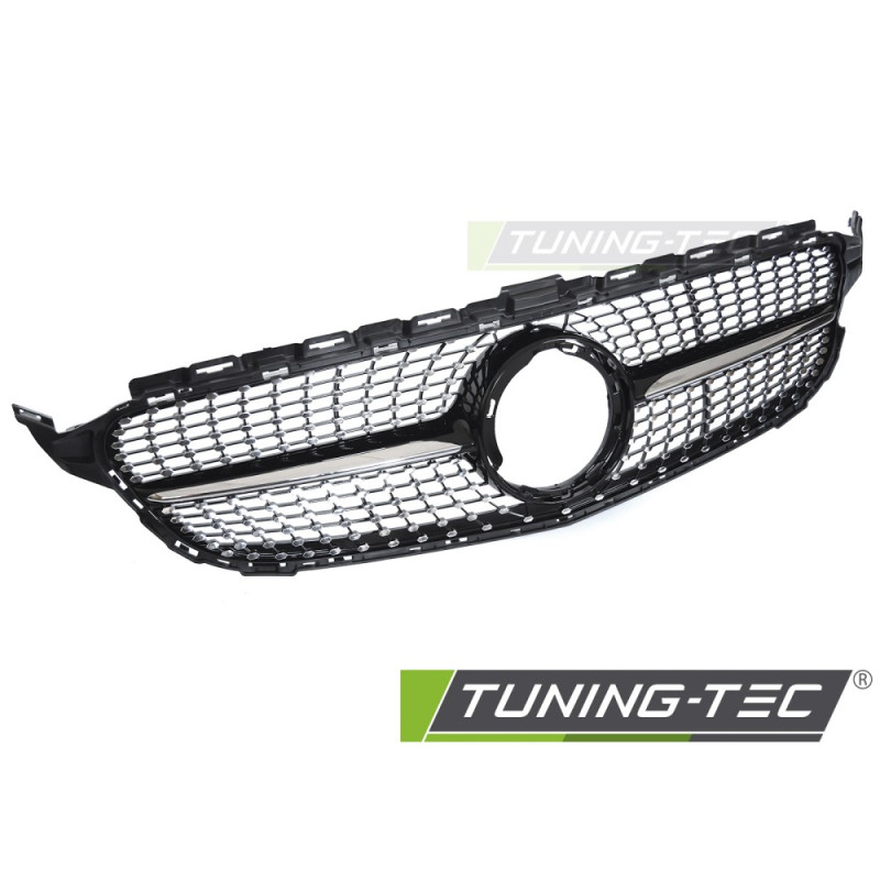 Griglia Frontale Cromato Nero per Mercedes-Benz W205 /s205 18-21/C205 18-23/A205 18-23 2018-2021 (Co