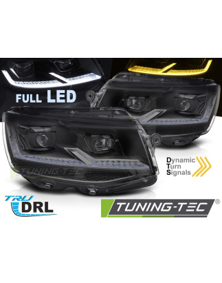 Fari Anteriori Luci Diurne DRL LED Nero per Volkswagen Transporter T6 2015-2019 (Cod. TT-LPVX36)