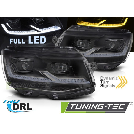 Fari Anteriori Luci Diurne DRL LED Nero per Volkswagen Transporter T6 2015-2019 (Cod. TT-LPVX36)