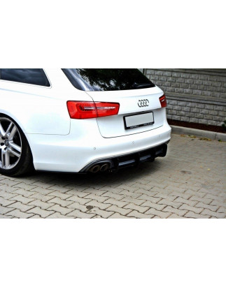 DIFFUSORE POSTERIORE & Splitters posteriori laterali Audi A6 S-Line C7 (scarico 1x2) (Cod. M-AU-A6-C
