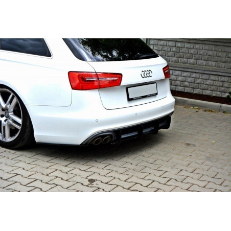 DIFFUSORE POSTERIORE & Splitters posteriori laterali Audi A6 S-Line C7 (scarico 1x2) (Cod. M-AU-A6-C