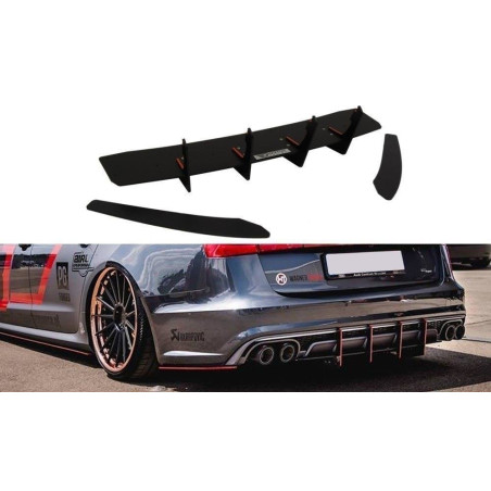 DIFFUSORE POSTERIORE & Splitters posteriori laterali Audi S6 C7 FL (Cod. M-AU-S6-C7-AV-CNC-RS1A)