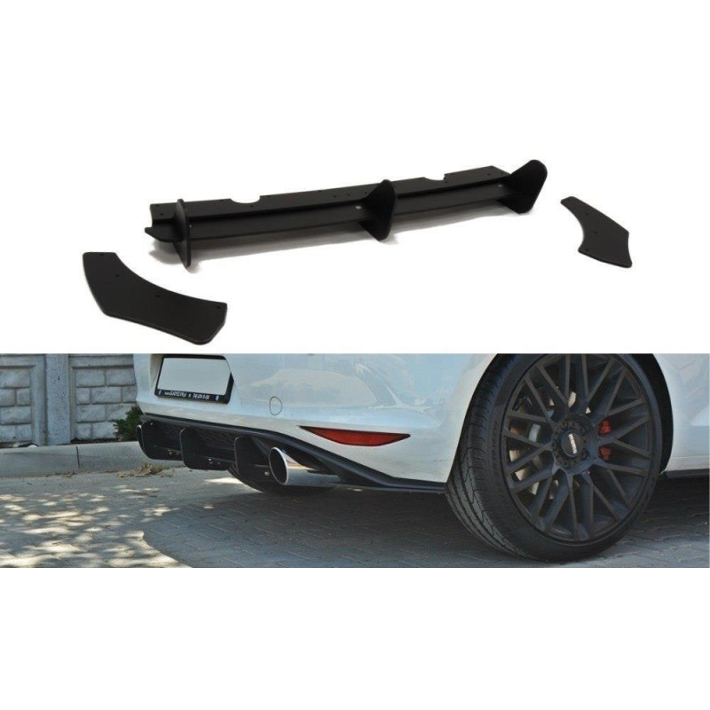 VW GOLF MK7 GTI DIFFUSORE POSTERIORE & Splitters posteriori laterali (Cod. M-VW-GO-7-GTI-CNC-RS1A)