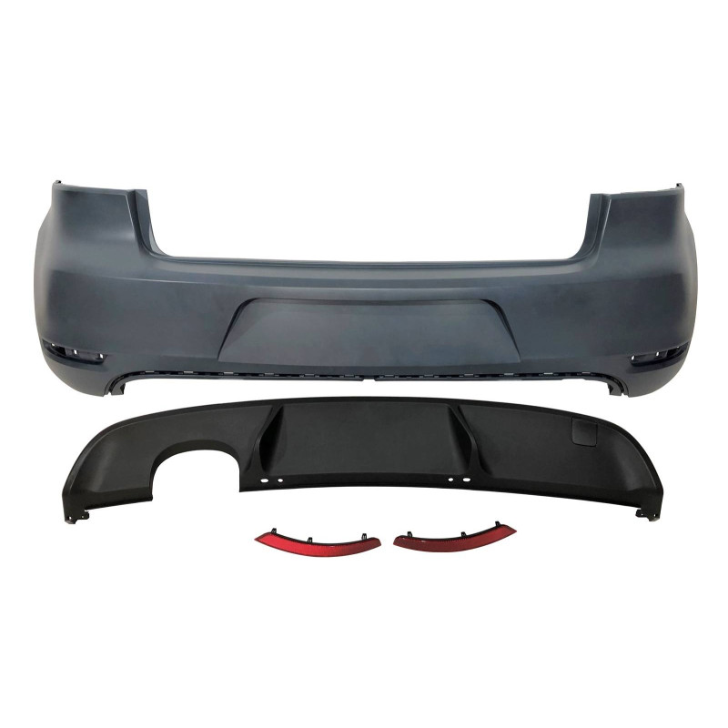 Paraurti Posteriore Volkswagen Golf 6 Look GTI 1 Scarico ABS (Cod. E-TCW52012)