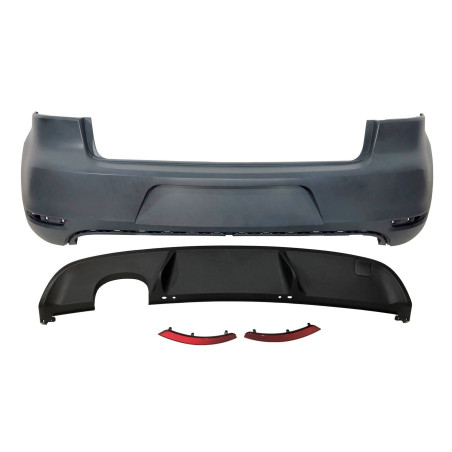 Paraurti Posteriore Volkswagen Golf 6 Look GTI 1 Scarico ABS (Cod. E-TCW52012)