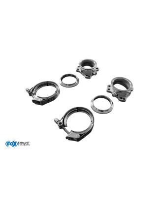Y-tubo V-band set 76mm con clamps per K04 e K06 Lader Con (Cod. F-UNI-VBD-76-RS4)