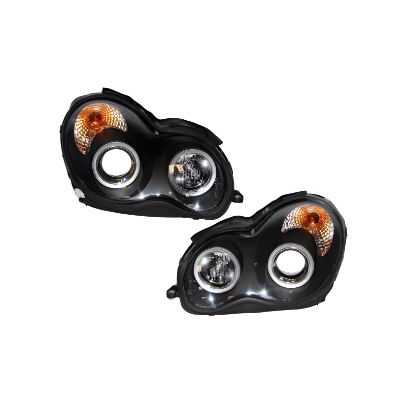 Fari Anteriori Angel Eyes Mercedes W203 2001-2007 Black (Cod. E-FAME040)