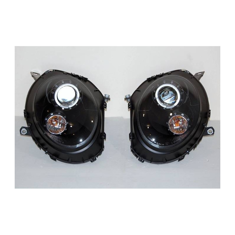 Fari Anteriori Angel Eyes Mini Cooper R55 / R56 / R57 2006-2010 R56 Black (Cod. E-FAMI007)