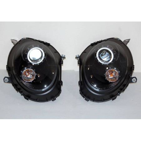 Fari Anteriori Angel Eyes Mini Cooper R55 / R56 / R57 2006-2010 R56 Black (Cod. E-FAMI007)