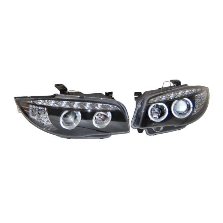 Fari Anteriori A Led BMW E87 07-11 Black, Intermitente Led (Cod. E-FAB0120)