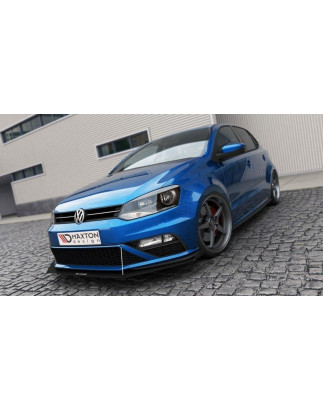SPLITTER RACING ANTERIORE (with wings) Volkswagen Polo GTI Mk5 Facelift (Cod. M-VW-PO-5F-GTI-CNC-FD2
