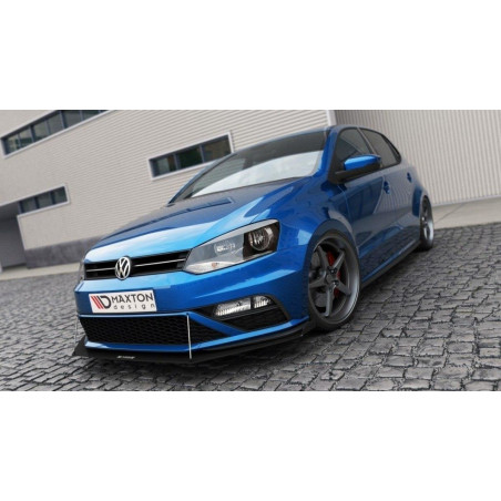 SPLITTER RACING ANTERIORE (with wings) Volkswagen Polo GTI Mk5 Facelift (Cod. M-VW-PO-5F-GTI-CNC-FD2
