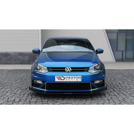 SPLITTER RACING ANTERIORE (with wings) Volkswagen Polo GTI Mk5 Facelift (Cod. M-VW-PO-5F-GTI-CNC-FD2