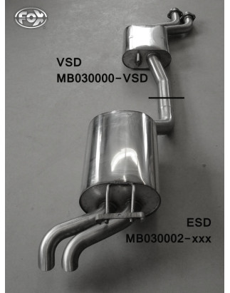 Mercedes E-Klasse 124 Silenziatore anteriore Ø70mm (Cod. F-MB040000-VSD)